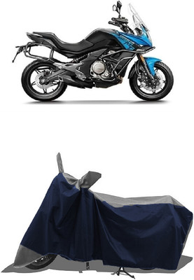 SUGASHRI Waterproof Two Wheeler Cover for CFMoto(650MT, Grey, Blue)