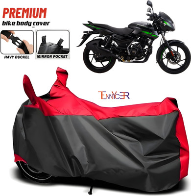 TENNYCER Waterproof Two Wheeler Cover for Bajaj(Pulsar 125, Red, Black)