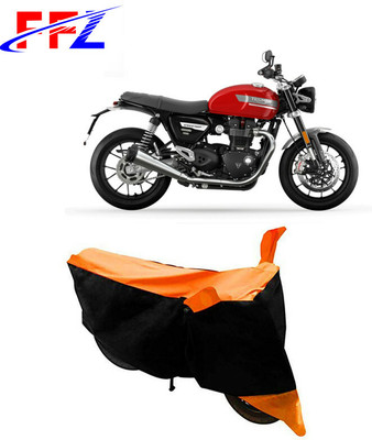 FFZ Waterproof Two Wheeler Cover for Triumph(Twin, Black, Orange)