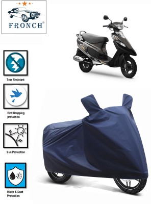 FRONCH Waterproof Two Wheeler Cover for TVS(Scooty Pep Plus BS6, Blue)