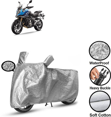 GOSHIV-car and bike accessories Waterproof Two Wheeler Cover for CFMoto(650MT, Silver)