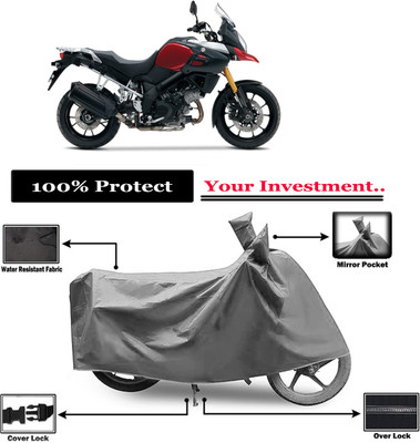 Amexride Two Wheeler Cover for Suzuki(V Strom 1000, Grey)