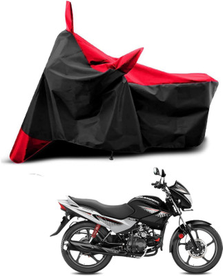 KEDIT Two Wheeler Cover for Hero(Glamour BS6, Red, Black)