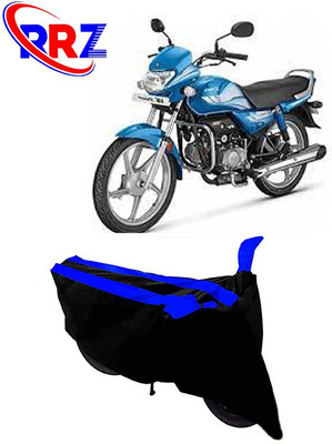 RRZ Waterproof Two Wheeler Cover for Hero(HF Deluxe, Black, Blue)