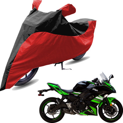 RiderShine Two Wheeler Cover for Kawasaki(Ninja 650, Red, Black)