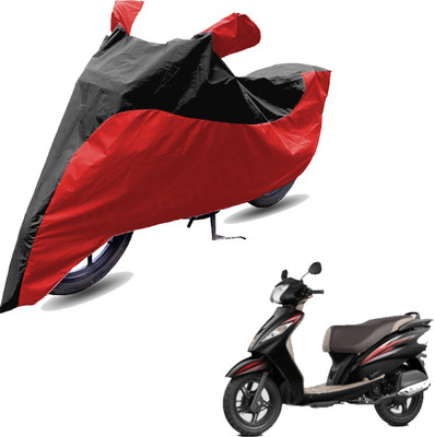 RiderShine Two Wheeler Cover for TVS(Wego BS6, Red, Black)