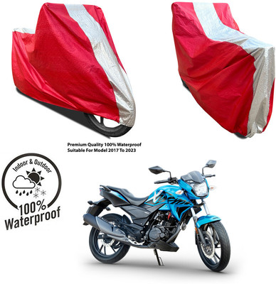 AUTOCAD Waterproof Two Wheeler Cover for Royal Enfield(Bullet Electra Twinspark, Silver, Red)
