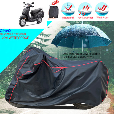 OliverX Waterproof Two Wheeler Cover for Honda(Activa i, Black)