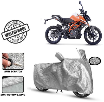 Autoinnovation Waterproof Two Wheeler Cover for KTM(125 Duke, Silver)