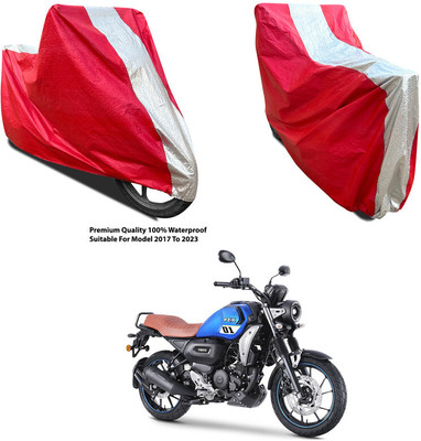 AutoGalaxy Waterproof Two Wheeler Cover for Yamaha(FZ-S Fi Version 3.0, Silver, Red)