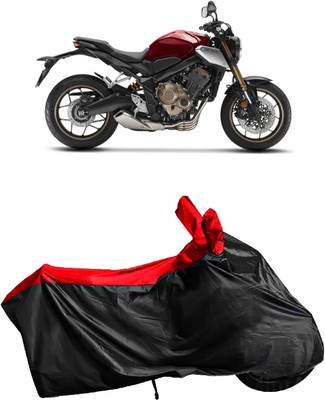 Autofly Waterproof Two Wheeler Cover for Honda(CBR 650F, Red, Black)