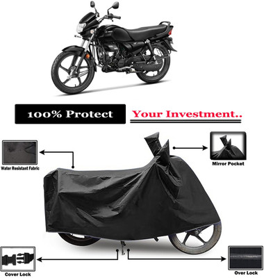 Amexride Two Wheeler Cover for Hero(MotoCorp HF Deluxe, Black)