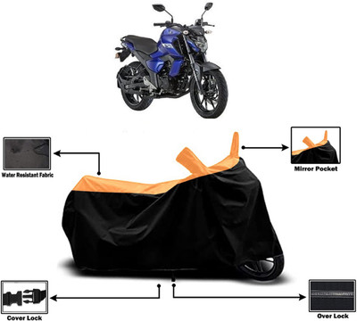 Amexride Two Wheeler Cover for Yamaha(FZ-FI BS6, Orange)