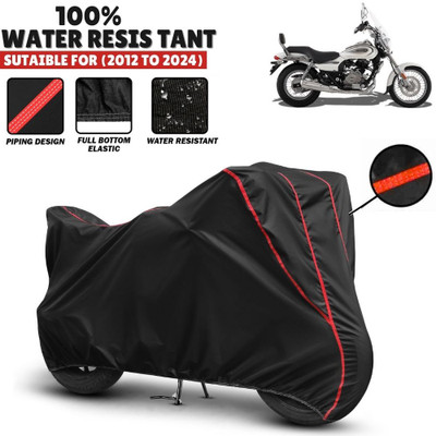 Mwiss Waterproof Two Wheeler Cover for Bajaj(Avenger 220 Cruise, Black, Red)