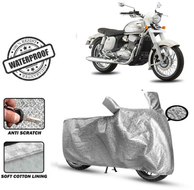 ROYAL AUTO MART Waterproof Two Wheeler Cover for JAWA(Standardv, Silver)
