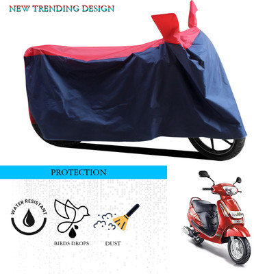 ANTHUB Waterproof Two Wheeler Cover for Mahindra(Duro 125, Black, Red)