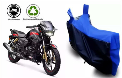 MMSSTAR Waterproof Two Wheeler Cover for TVS(Apache RTR 180, Black, Blue)
