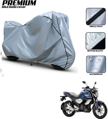 Love Me Two Wheeler Cover for Yamaha(FZ-S, Silver, Black)