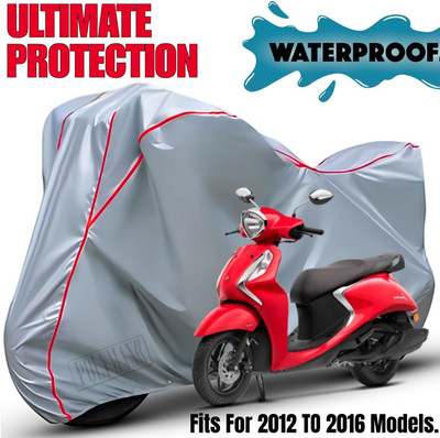 POLYMAXX Waterproof Two Wheeler Cover for Yamaha(Fascino, Silver, Red)