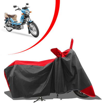ANTHUB Waterproof Two Wheeler Cover for TVS(XL 100 Heavy Duty, Black, Red)