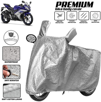 MADAFIYA Two Wheeler Cover for Yamaha(R15 V3, Silver)