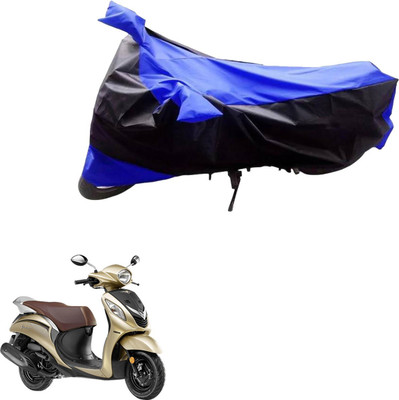 Mdstar Waterproof Two Wheeler Cover for Yamaha(Fascino, Black, Blue)