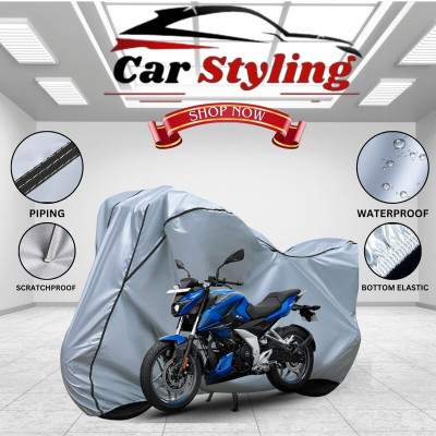 Car Styling Waterproof Two Wheeler Cover for Bajaj(Pulsar N160, Silver, Black)