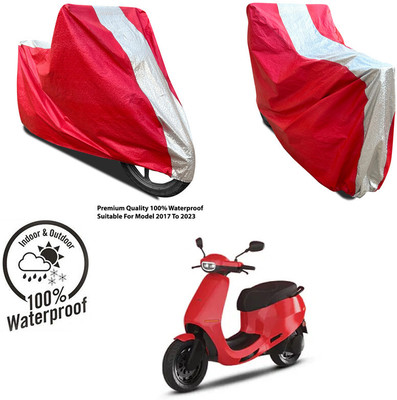 AutoGalaxy Waterproof Two Wheeler Cover for TVS(Ntorq 125, Silver, Red)