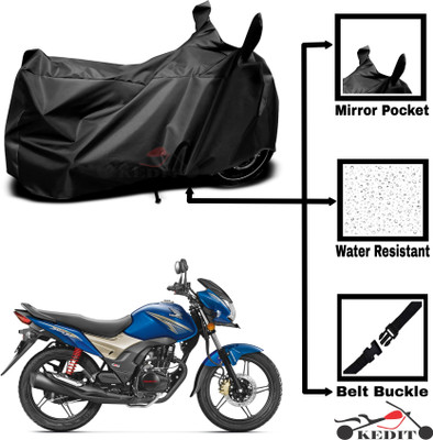 KEDIT Two Wheeler Cover for Honda(CB Shine SP, Black)