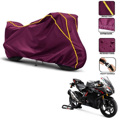 Car Life Two Wheeler Cover for TVS(Apache RTR 310, Maroon, Yellow)