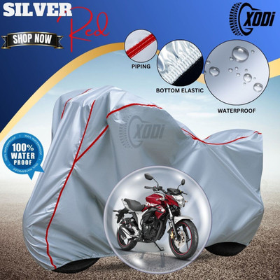 xodi Waterproof Two Wheeler Cover for Suzuki(Gixxer, Silver, Red)