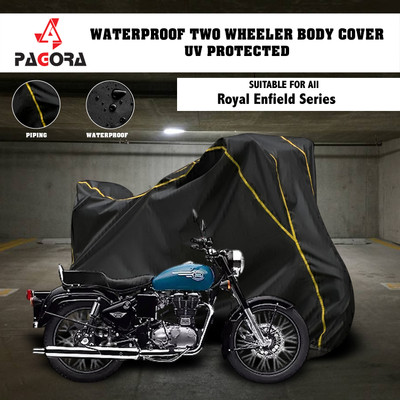 PAGORA Waterproof Two Wheeler Cover for Royal Enfield(Bullet Electra Twinspark, Black)