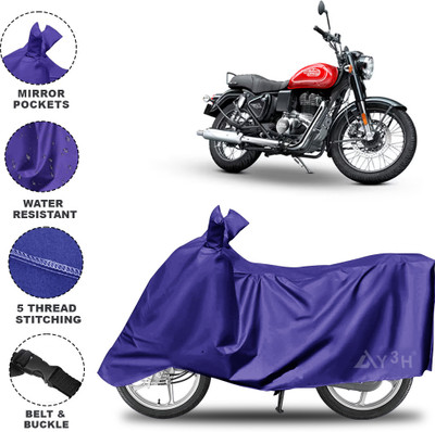 Y3H Waterproof Two Wheeler Cover for Royal Enfield(Bullet 350, Blue)