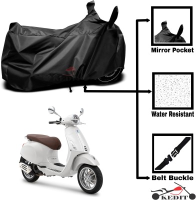 KEDIT Two Wheeler Cover for Universal For Bike(Vespa SXL 125, Black)