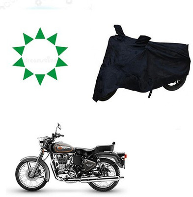 DeepShakshi AUTOMOTIVE Waterproof Two Wheeler Cover for Royal Enfield(Bullet 500, Black)