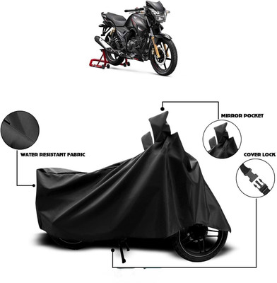 DeepShakshi AUTOMOTIVE Two Wheeler Cover for TVS(Apache 150, Black)