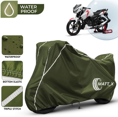 MATT_X Waterproof Two Wheeler Cover for TVS(Apache RTR 160 4V, Multicolor, Green, White)