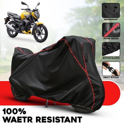 xodi Waterproof Two Wheeler Cover for TVS(Raider, Black, Red, Multicolor)