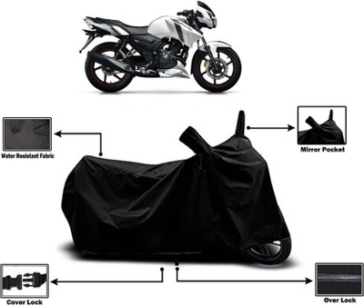 KEDIT Two Wheeler Cover for TVS(Apache 150, Black)