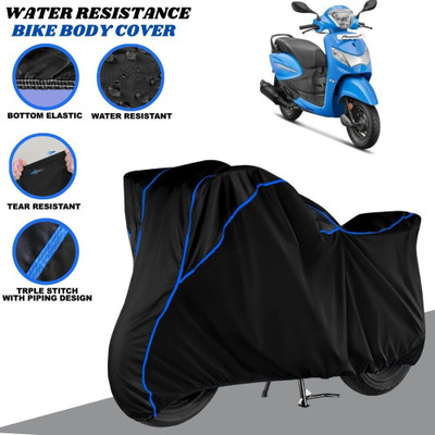 SRP PRODUCT Waterproof Two Wheeler Cover for Hero(Pleasure, Black, Blue)