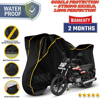 POLYMAXX Waterproof Two Wheeler Cover for Hero(HF Deluxe, Black, Yellow)