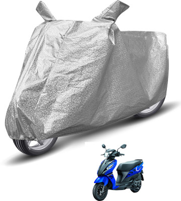 Auto Hub Waterproof Two Wheeler Cover for Suzuki(Let's, Silver)