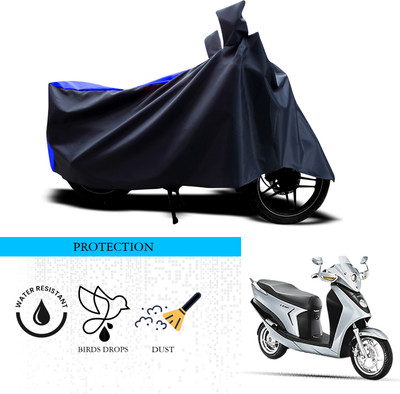 SnehaSales Waterproof Two Wheeler Cover for Hero(Leap Hybrid SES, Black, Blue)
