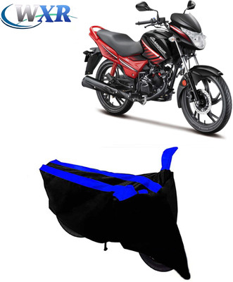 WXR Waterproof Two Wheeler Cover for Hero(Glamour, Black, Blue)