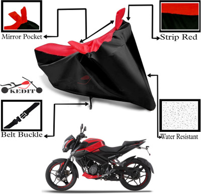 KEDIT Two Wheeler Cover for Bajaj(Pulsar NS200, Red, Black)