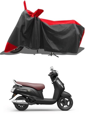 RAQTRO Waterproof Two Wheeler Cover for Suzuki(New Access 125, Red, Black)