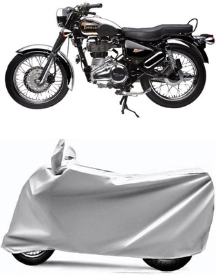 AUCTIMO Two Wheeler Cover for Royal Enfield(Electra Delux, Silver)