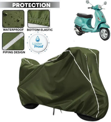 kerwa Waterproof Two Wheeler Cover for Vespa(Vespa, Green, White)