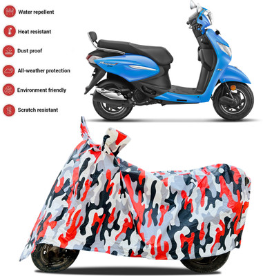 PAGORA Waterproof Two Wheeler Cover for Hero(Pleasure Plus, Red, White)