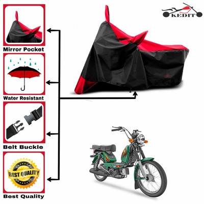 KEDIT Two Wheeler Cover for TVS(Heavy Duty, Red, Black)